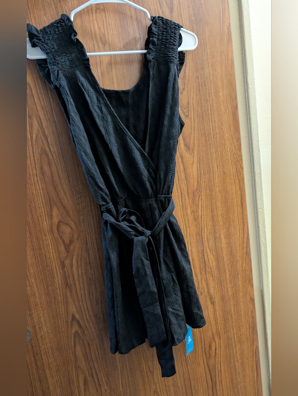 Cupshe Black Sleeveless Tie-Waist Swim Romper - Picture 2 of 4